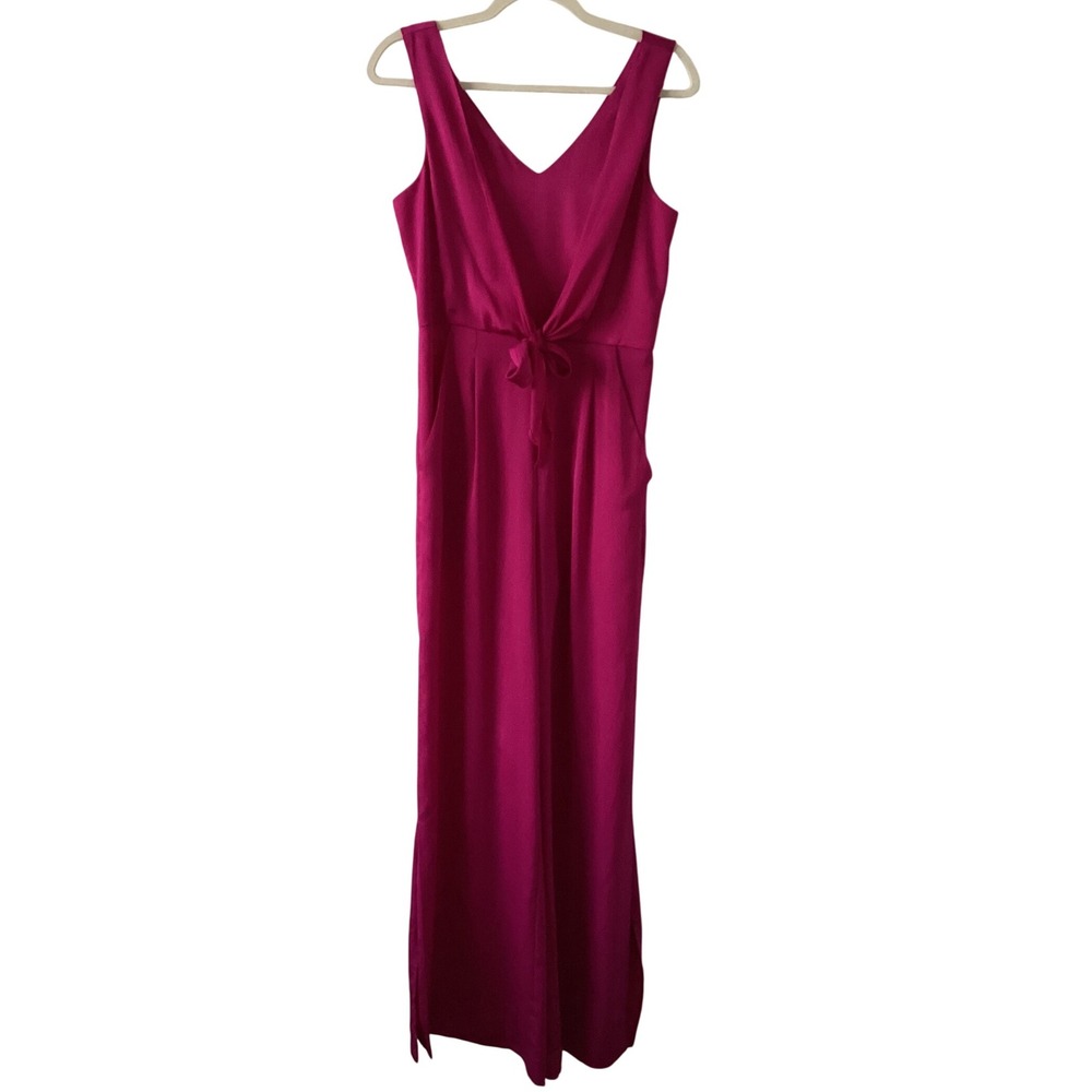 Antonio Melani Magenta Wide Leg Jumpsuit Tie Waist Sleeveless‎ Formal Size 4